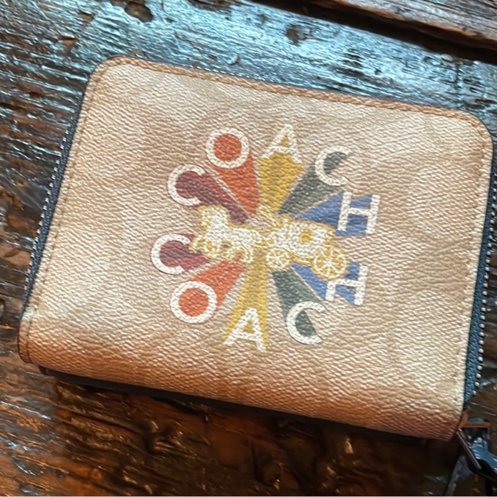 Coach Signature Wallet with Horse and Carriage Logo